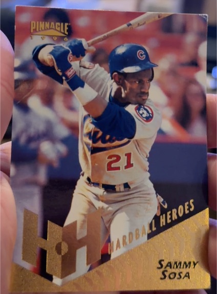 1996 Pinnacle #263 Sammy Sosa Hardball Heroes — front