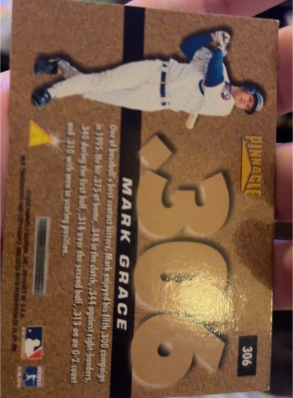 1996 Pinnacle 300 Series #306 Mark Grace — front