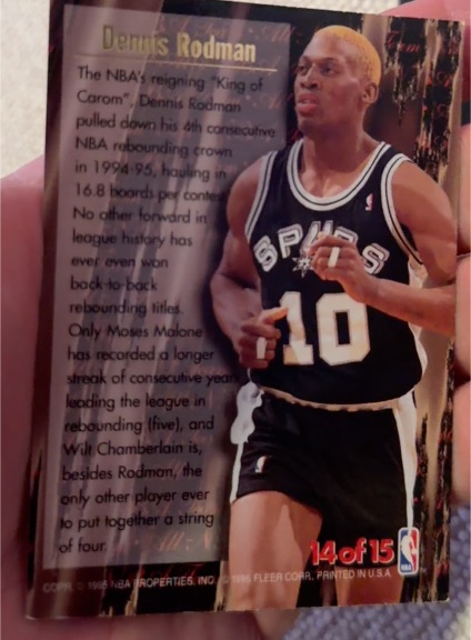 1994 Fleer #14 Dennis Rodman — front