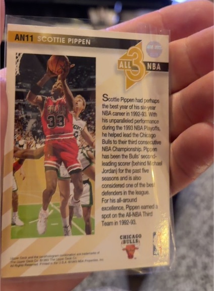 1992 Upper Deck All-NBA Team #AN11 Scottie Pippen — front