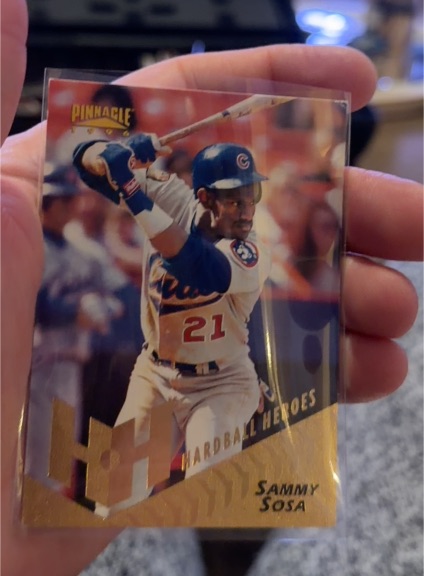 1996 Pinnacle #263 Sammy Sosa Hardball Heroes — front