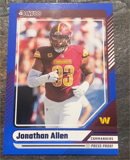2024 Donruss #61 Jonathan Allen Press Proof Blue — front