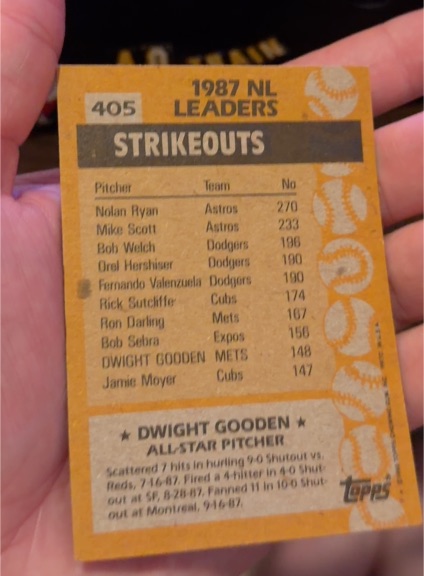 1987 Topps #405 Dwight Gooden — front