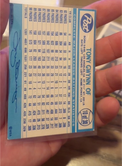 1990 Post #100 Tony Gwynn — front