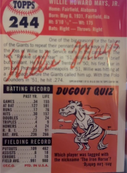 1967 Topps #244 Willie Mays — front