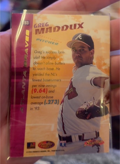 1994 Sportflics 2000 #193 Greg Maddux — front