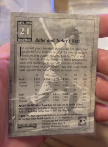 1995 Megacards #21 Babe Ruth — front