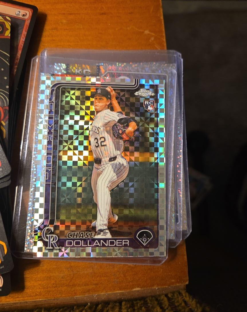 2025 Topps Chrome Update #USC18 Chase Dollander X-Fractor Rookie — front