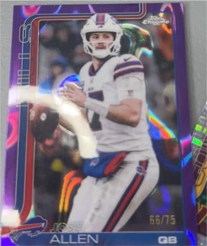 2025 Topps Chrome #34 Josh Allen Neon Pulse Parallel Refractor — front