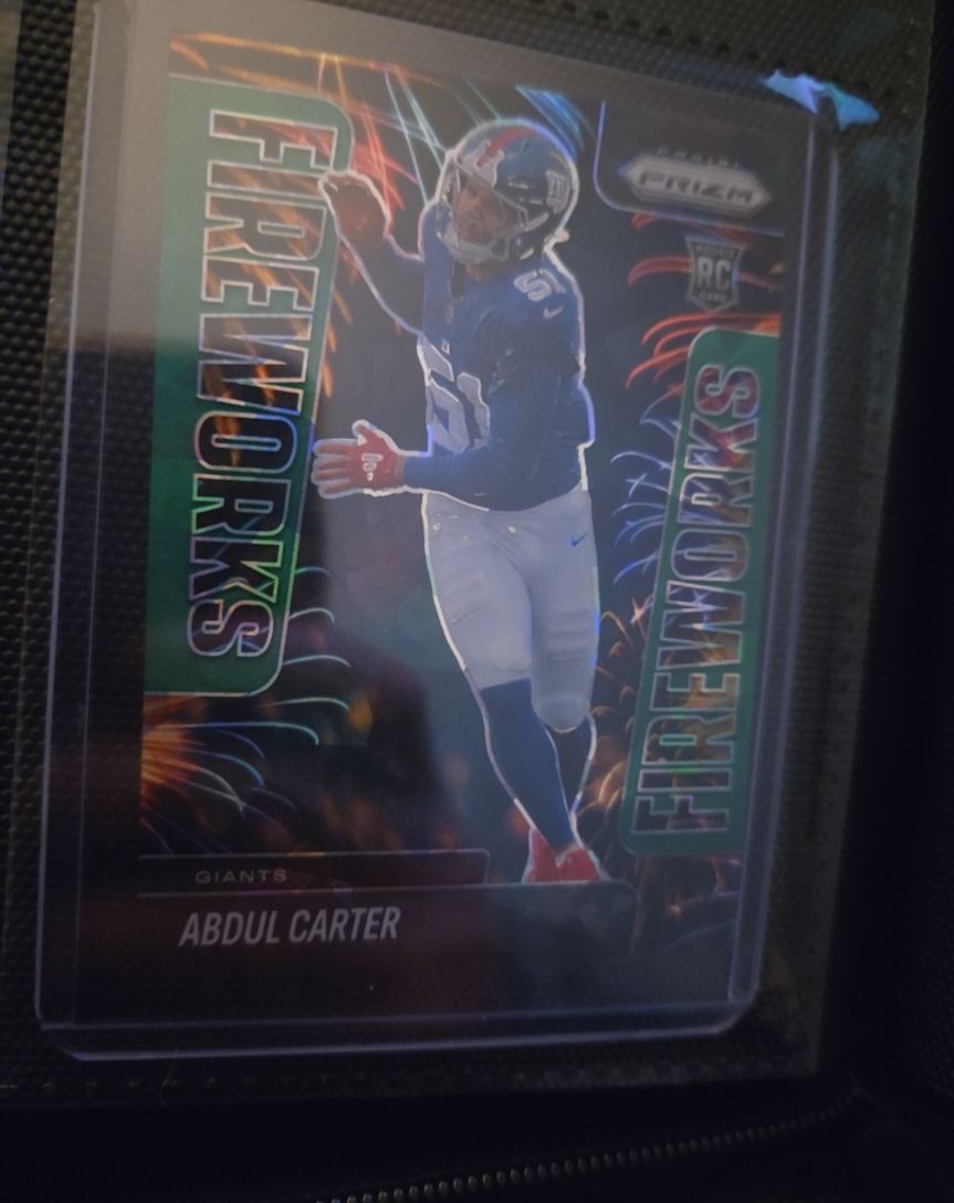 2025 Panini Prizm #7 Abdul Carter Fireworks Green — front