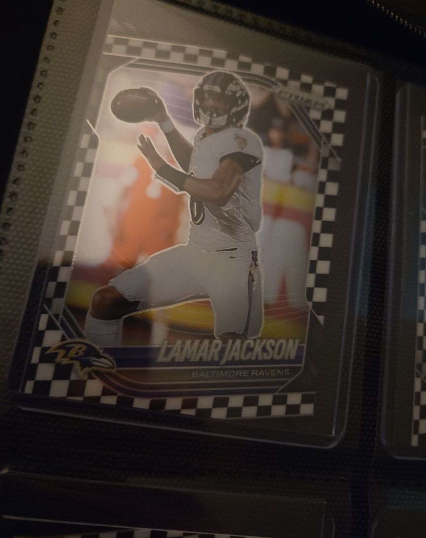 2024 Panini Prizm #19 Lamar Jackson Black & White Checker Prizm — front