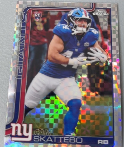 2025 Topps Chrome #331 Cam Skattebo X-Fractor Rookie — front