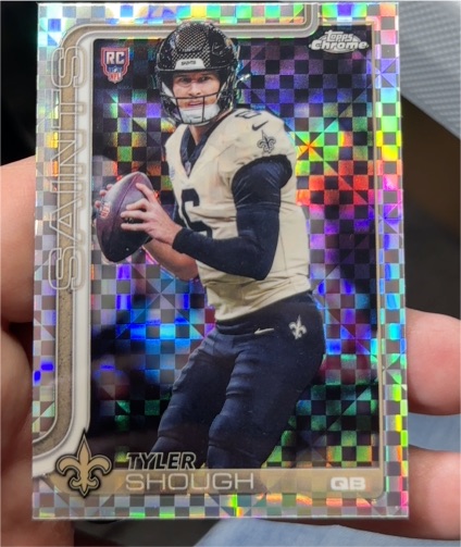 2025 Topps Chrome #398 Tyler Shough Rookie X-Fractor — front