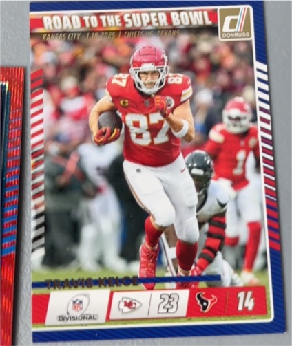 2025 Panini Donruss #1 Travis Kelce Road to the Super Bowl — front