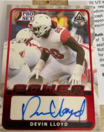 2021 Leaf Pro Set Power #BA-DL1 Devin Lloyd — front