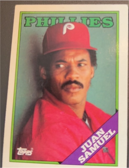 1988 Topps #705 Juan Samuel Philadelphia Phillies — front