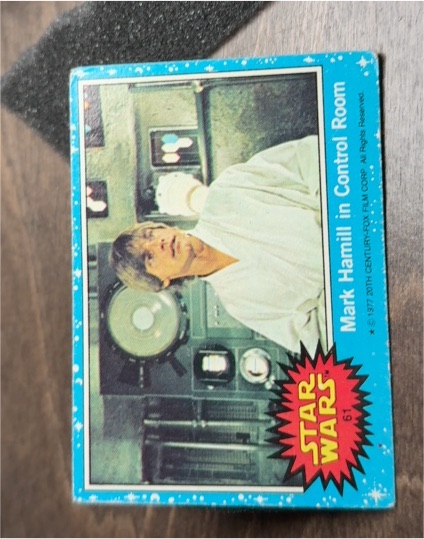 1977 Topps Star Wars #61 Mark Hamill in Control Room — front