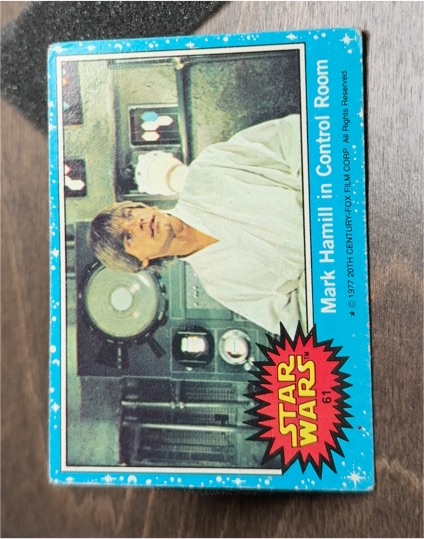 1977 Topps Star Wars #61 Mark Hamill in Control Room — front