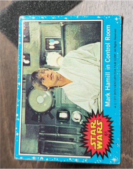 1977 Topps Star Wars #61 Mark Hamill in Control Room — front