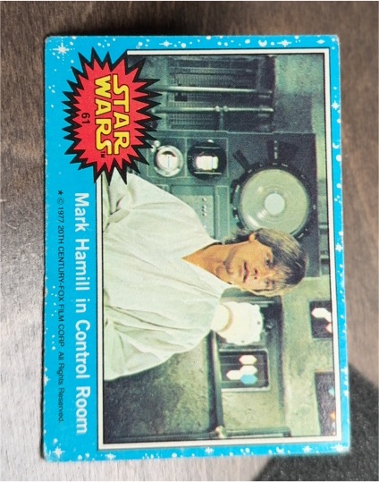 1977 Topps Star Wars #61 Mark Hamill in Control Room — front