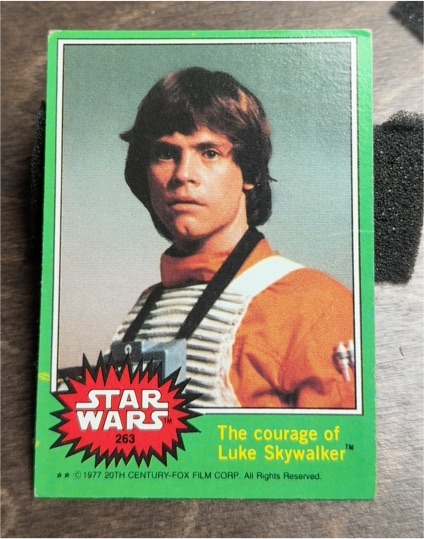 1977 Topps Star Wars #263 The courage of Luke Skywalker — front