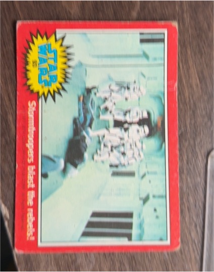 1977 Topps Star Wars Red Series 2 #93 Stormtroopers blast the rebels! — front