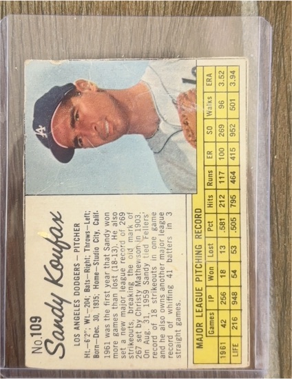 1962 Post #109 Sandy Koufax — front