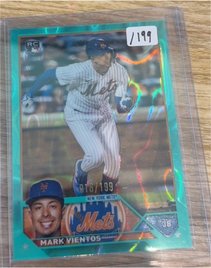 2023 Topps Chrome #8 Mark Vientos Aqua Refractor Rookie — front