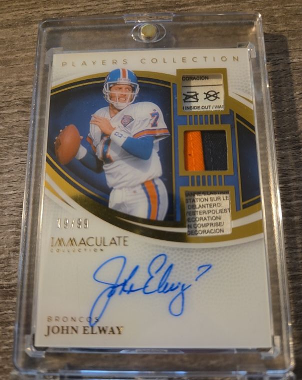 2025 Panini Immaculate Players Collection #IPCA-JEY John Elway — front