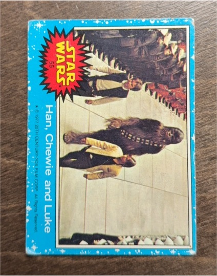 1977 Topps Star Wars #55 Han, Chewie and Luke — front