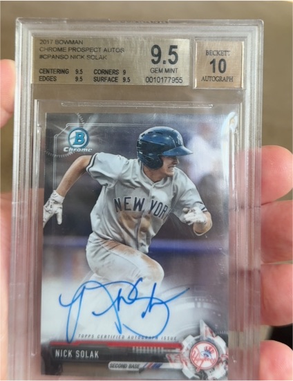 2017 Bowman Chrome Prospect Autographs #CPA-NSO Nick Solak — front
