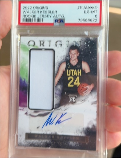 2022 Panini Origins #RJA-WKS Walker Kessler Rookie Patch Auto — front