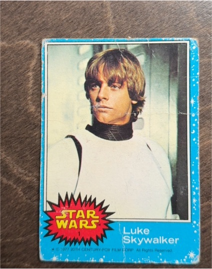 1977 Topps Star Wars Blue Series 1 #1 Luke Skywalker — front