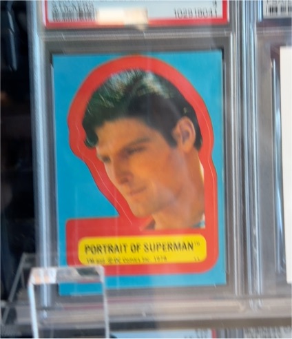 1978 Topps Superman: The Movie #NNO Portrait of Superman Sticker — front
