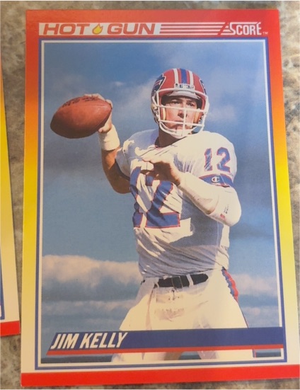 1990 Score #318 Jim Kelly Hot Gun — front