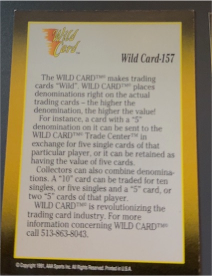1991 Wild Card #157 — front
