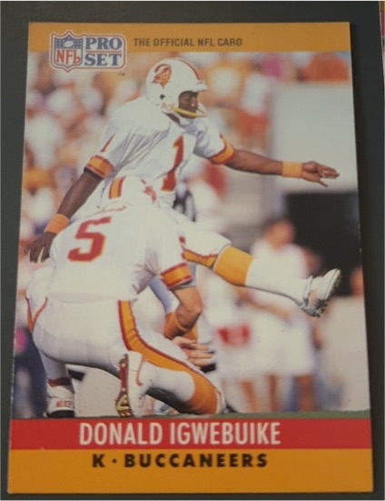 1990 Pro Set #313 Donald Igwebuike — front