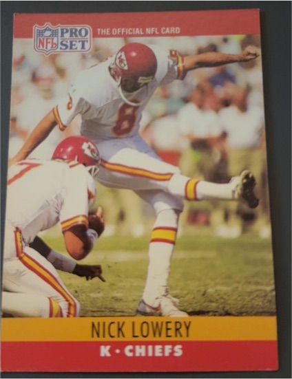 1990 Pro Set #144 Nick Lowery — front