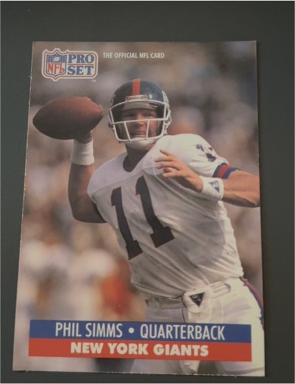 1991 Pro Set #601 Phil Simms — front