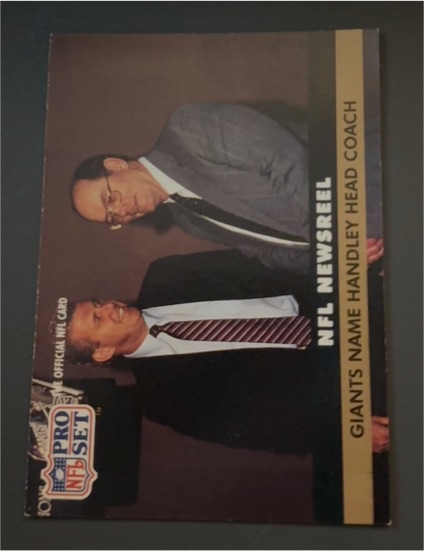 1991 Pro Set #685 Giants Name Handley Head Coach New York Giants Football Card — front