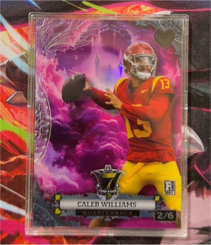 2024 Wild Card 7 Card Stud Hearts #3/6 Caleb Williams Rookie — front
