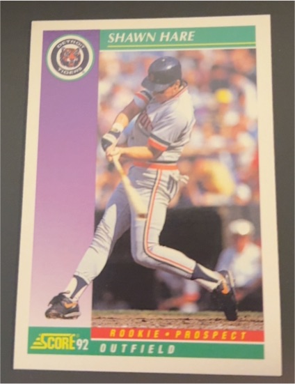1992 Score #828 Shawn Hare Rookie Prospect Detroit Tigers — front