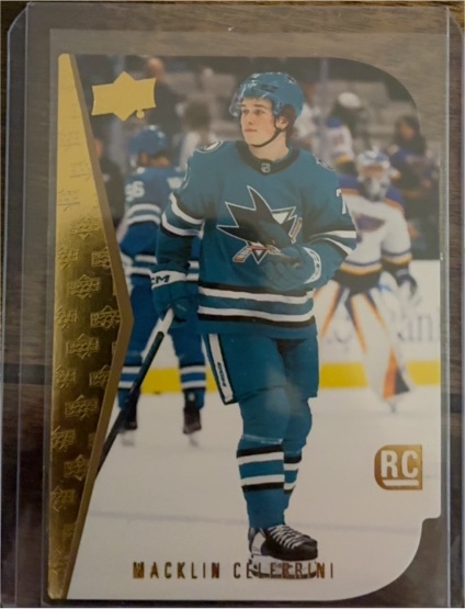 2024-25 Upper Deck Series 2 Rookie Retro Die Cut #RDT-13 Macklin Celebrini — front