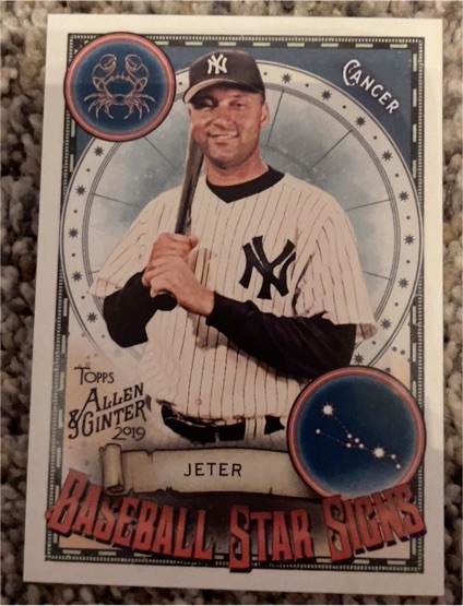 2019 Topps Allen & Ginter Baseball Star Signs #BSS-19 Derek Jeter — front