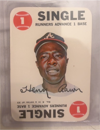 1968 Topps Game #1 Henry Aaron Single Runners Advance 1 Base — front