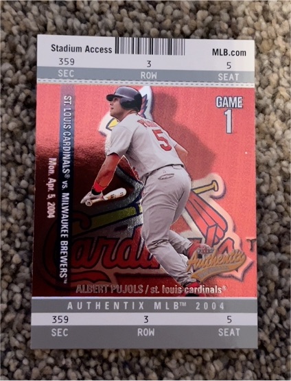 2004 Fleer Authentix #1 Albert Pujols — front