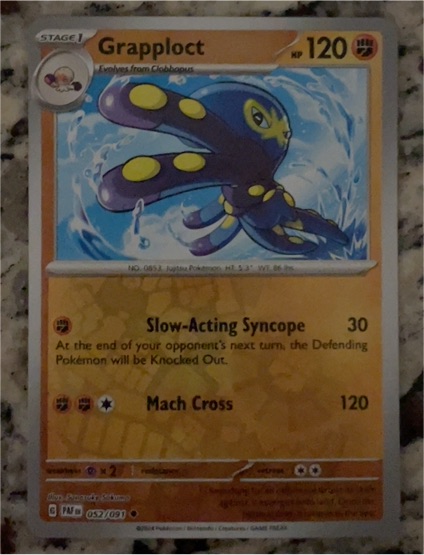 2022 Pokémon Paldean Fates #052 Grapploct — front