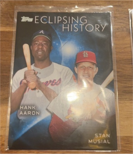 2015 Topps Eclipsing History #EH-2 Hank Aaron Stan Musial — front