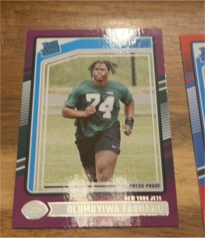 2024 Panini Donruss #330 Olumuyiwa Fashanu Purple Press Proof Rookie — front
