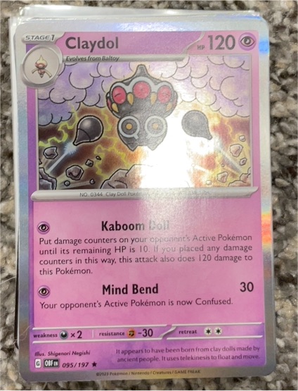 2023 Pokemon Scarlet & Violet Obsidian Flames #095 Claydol — front